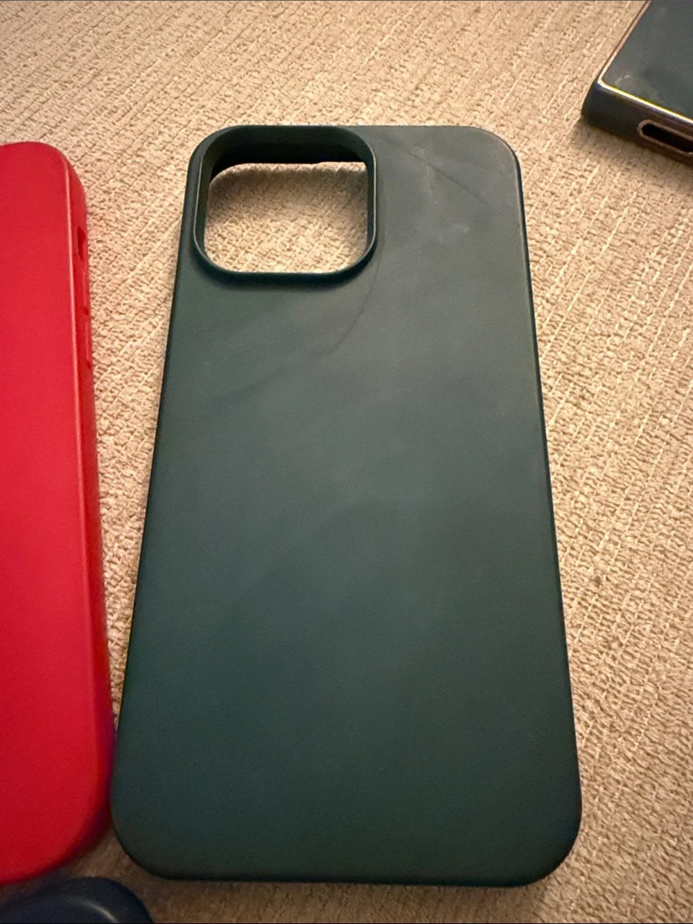 (4) Silicone Phone 14 Case Bundle - Red, Green, Blue, Black Striped